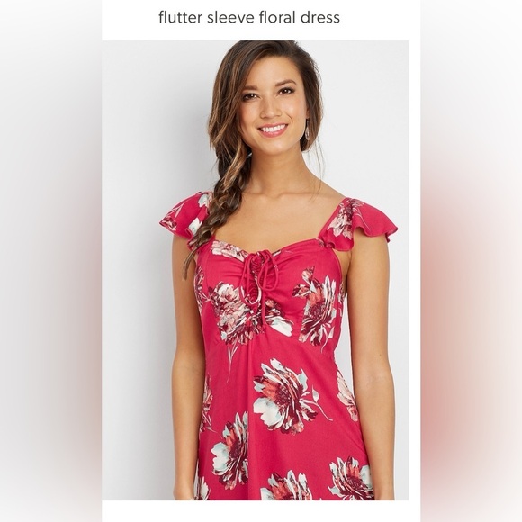 Maurices Dresses & Skirts - Maurices flutter sleeve floral dress